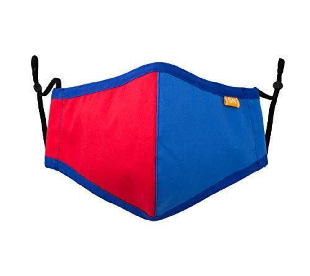 2877 Reusable Washable Team Color Blocks Cotton Cloth Face Mask for Adults